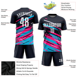 Nouveau maillot de football respirant à séchage rapide short en polyester de haute qualité vêtements de sport numéro de nom d'impression personnalisé pour unisexe - Product Image 3