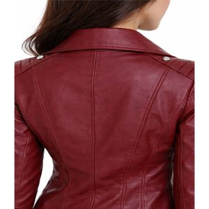 Fabricante de Chaquetas de Cuero Genuino para Mujer, Chaqueta de Cuero Suave de Alta Calidad, Corte Ajustado, con Cierre, Logotipo Personalizado, OEM, ODM, Ropa Exterior - Product Image 5
