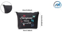 Neceser y maquillaje Surgical Tech, kit compacto de accesorios de viaje (blanco y negro) para personal médico de Al mida
