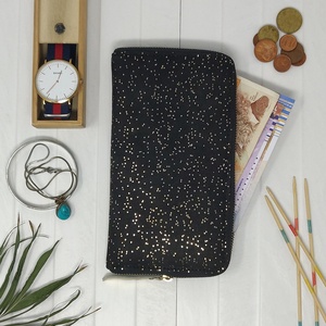 Vente chaude femmes en cuir véritable pochette sac à main Vintage carte portefeuille porte-monnaie décontracté Portable à la main sac à main noir pour les filles - Product Image 1