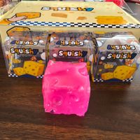 Mia Best-selling Transparent Jelly-style Big Cheese Squishy; Thin Highly Malleable Non-rebounding Vaseline-inspired Toy