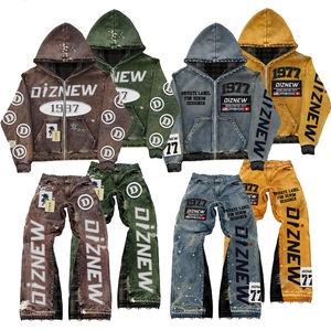 ชุดยีน<span class=keywords><strong>ส์</strong></span>ผู้ชาย DiZNEW พร้อมโลโก้แบบกำหนดเอง แฟชั่นวินเทจ สตรีทแวร์ ชุดสองชิ้นสำหรับผู้ชาย ฤดูร้อน - Product Image 1
