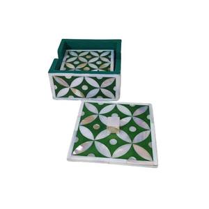 Sous-verre nacre craquelée incrustation d'os sous-verre de service incrustation nacre faite à la main sous-verre servant - Product Image 5