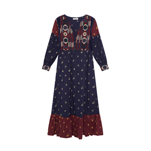 GINERVA Robe d'été élégante en crochet respirante à motifs floraux pour femme de bureau, tenue de loisirs, style naturel Vagator Marino - Product Image 6