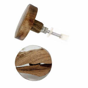 Modern round <b>Clear</b> <b>Resin</b> & Wood Knob for Kitchen Bedroom Bathroom Living Room for Cabinets Drawers Wardrobes Pull Handles - Product Image 2