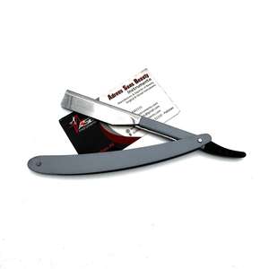 Stainless Steel Grey Straight Razor Replaceable Blade Customised Logo Printing Hair Shaving Razors <b>Knife</b> OEM Service - Product Image 2