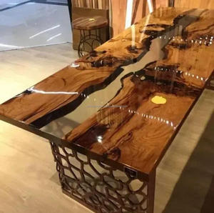 Table basse en bois de résine époxy au design unique pour salon et meubles de salle à manger à vendre - Product Image 3