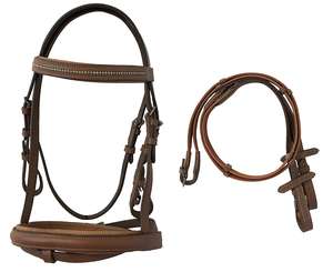 Snaffle Brida con brida acolchada Elevado Cavesson Flash Noseband Premium Genuino Mejor calidad Brida Elevado Cavesson Flash - Product Image 3