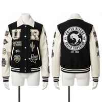 Veste de baseball Varsity Letterman en laine et cuir personnalisée pour hommes avec design de style universitaire avec patchs en chenille et brodés