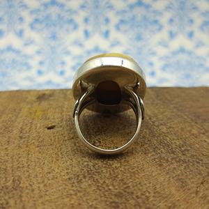 925 Plata de ley sólida Natural Bumble Bee Japser Anillo de piedras preciosas ahora a precio de fábrica Joyería de piedra para la venta - Product Image 2