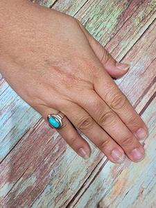 Bague en argent sterling 925 avec pierres précieuses faite à la main décembre bijoux de mariage de pierre de naissance classique belle au bois dormant turquoise anniversaire - Product Image 3