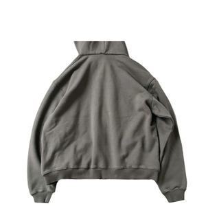 Pull à col zippé 100% coton coupe classique rétro avec logo personnalisé, 340g, qualité supérieure, unisexe, style streetwear vintage imprimé - Product Image 6