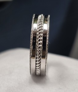 925 Sterling <b>Silver</b> <b>Spinner</b> <b>Ring</b> Minimalist Band <b>Ring</b> Rope <b>Ring</b> Unisex Wedding Band Fashion Everyday Jewelry Gift - Product Image 3