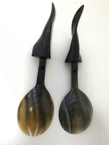 Cuillères en corne naturelle faites à la main avec long manche Excellent design pour café sucre assaisonnement ustensile de cuisine de l'Inde en gros - Product Image 4