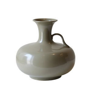 <b>Tall</b> Metal Iron <b>Vase</b> <b>Grey</b> Blue Powder Coating Coastal Design Style for Kitchen Living Dining Room Table Decor Flower <b>Vase</b> Neck - Product Image 1