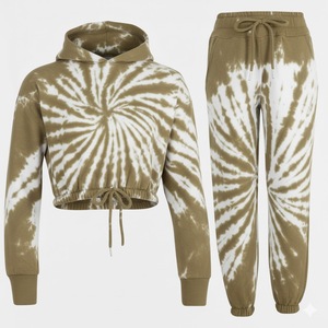 Conjunto Deportivo de Dos Piezas para Mujer, Sudadera Ligera de Forro Polar con Lavado Ácido, Pantalones Jogger, Estilo Oversize, Ropa Deportiva de Invierno, Streetwear, Fabricación OEM - Product Image 3