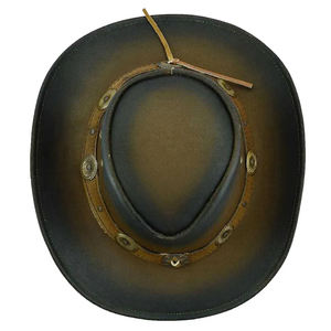 Sombrero de vaquero personalizado de Color negro, sombreros de vaquero de cuero de estilo occidental, sombreros de vaquero de ala ancha con estilo para hombre, sombreros de vaquero para montar a caballo para hombre - Product Image 5