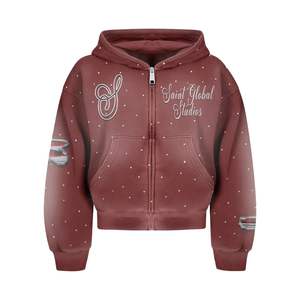 Sudaderas con Efecto Desgastado, Última Moda, Todo a Medida Según la Demanda del Cliente, Sudaderas de Alta Calidad con Pedrería - Product Image 2