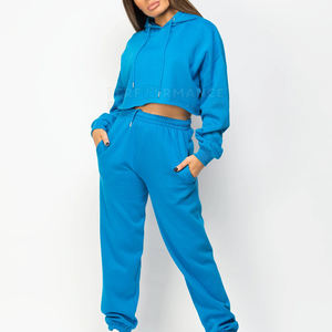 ชุดเสื้อฮู้ดแบบครอปของผู้หญิงชุดเสื้อฮู้ดแบบสตรีทดีไซน์ตามสั่ง - Product Image 2