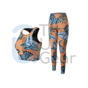 Conjunto de ropa deportiva de gimnasio de alta demanda para mujer, Sujetador deportivo personalizado de alta calidad, mallas, chándal de Yoga para entrenamientos de Fitness, patrón sólido - Product Image 2