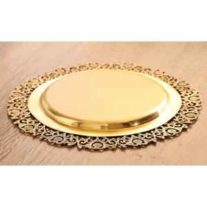 Plateaux en laiton intemporels fabriqués par des experts en laiton massif de qualité supérieure avec technique de givre disponibles pour la vente en gros et l'exportation - Product Image 2