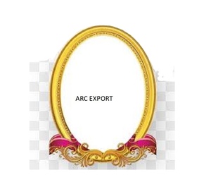 Marco de espejo de color dorado con espejo de pared de forma ovalada antigua de un lado nuevo espejo de artículos de regalo de boda con estilo para la venta superior - Product Image 1