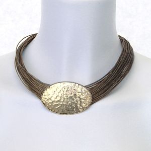 Collier court fantaisie en résine fait à la main en métal et coton attrayant pour femme fait à la main Cadeau de mariage fantaisie X Mas - Product Image 6