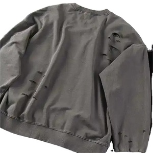 Sudaderas de cuello redondo Vintage Boxy Fit para hombre, sudadera desgastada de lavado ácido de gran tamaño para hombre, venta al por mayor y personalización - Product Image 6