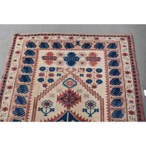 Turkish 0.3x6 ft Rug, <b>Runner</b> Vintage Rug, Blue <b>Red</b> Persian Rug - Product Image 4