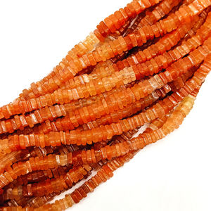 Top Quality <b>Carnelian</b> Shaded Smooth Heishi Square Loose Gemstone Beads 6-7mm Natural Stone Polished Beads for Jewelry Making - Product Image 3