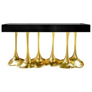 Mesas de Metal elegantes con tapa de mármol para el hogar, decoración de mesa de Color dorado para Hotel y sala de estar, muebles rectangulares, mesas laterales - Product Image 6