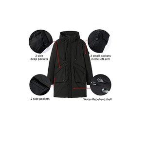 Chaqueta acolchada para hombre con diseño de panel de bloque de color Chaqueta acolchada para hombre con tela resistente al viento y al agua - Product Image 3