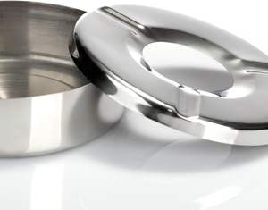 Logo personnalisé maison cuisine bureau acier inoxydable groupe de ski cendrier métal fumer cigare cendrier avec couvercle pour cigarettes - Product Image 3