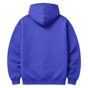 <b>Mens</b> Dark <b>Purple</b> Oversized <b>Hoodie</b> Pullover 50% Cotton 50% Polyester Drop Shoulder Streetwear Relaxed Fit Winter Sweatshirt - Product Image 2