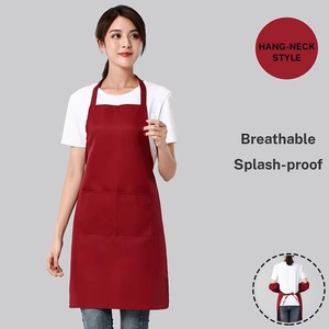 Compre delantales lisos al por mayor con 2 bolsillos Delantal de chef comercial con logotipo personalizado para cocina Restaurante Pintura - Product Image 3