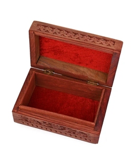 <b>Wooden</b> Jewellery Box with Brass Inlay for Women Hand carved Multipurpose Storage Vintage Decorative <b>Chest</b> Trinket Holder Gift - Product Image 3