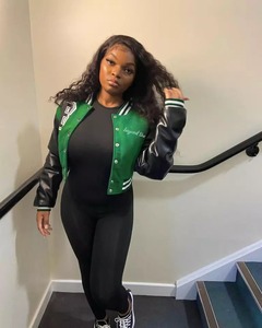 Hot Sales Women's Winter Varsity Baseball <b>Jacket</b> Custom Chenille Embroidery Plain Dyed Bomber with Girls' Patch Logo - Product Image 5