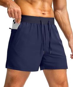 Premium <b>Men's</b> Running <b>Shorts</b> Custom-Made Fast-Drying Athletic Workout <b>Shorts</b> <b>with</b> <b>Zip</b> Pockets Solid Pattern - Product Image 5