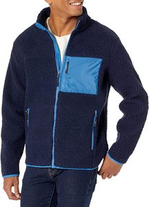 Chaqueta Sherpa con Cremallera de Forro Polar a Cuadros de Color Sólido al por Mayor para Hombre, Abrigos Largos de Invierno, Chaqueta de Forro Polar a Cuadros de Color Sólido Personalizable - Product Image 3