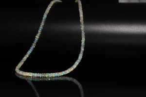 AAA Ethiopian <b>Opal</b> Rondelle <b>Necklace</b> 925 Sterling Silver with Natural Faceted Ethiopian <b>Opal</b> Luxurious Gemstone Jewelry - Product Image 4