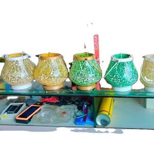 Bougie ronde en verre mosaïque pour décoration de maison et de jardin du fournisseur indien - Product Image 1
