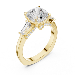 Bijoux d'ambiance rose Bague de fiançailles en or 18 carats avec diamant rond taille brillant - Product Image 6