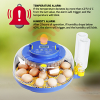 Nouvel Incubateur d'Œufs avec Affichage de Température et d'Humidité, Capacité de 8 à 18 Œufs, Mire-Œufs et Ventilateur Intégré pour Canards, Oiseaux, Cailles et Oies