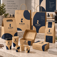 Ensemble d'emballages personnalisés pour café AT PACK avec sacs en papier, gobelets à café, boîtes alimentaires et sacs à café, fournitures de café en gros