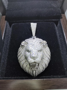 Colgante de Cabeza de León de Plata Hecho a Mano, Acabado Brillante de Plata de Lujo, Colgante de Animal de Plata Real - Product Image 4