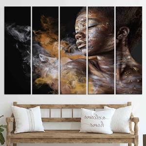 Tableau imprimé sur toile élégant : décoration murale représentant une belle femme, lot de 5 toiles - Product Image 1