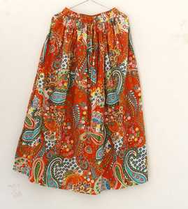 กระโปรงยาวผ้าคอตตอนพิมพ์ลายดอกไม้สไตล์โบฮีเมียนอินเดียกระโปรงยาวพิมพ์ลายดอกไม้สไตล์โบฮีเมียนกระโปรงผ้าฝ้าย - Product Image 3