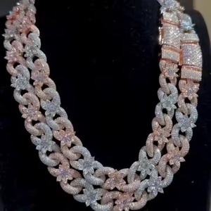 Chaîne à maillons cubains en argent de luxe entièrement glacée D couleur VVS clouté Moissanite testeur de diamant pour mariage - Product Image 6