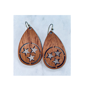 ต่างหูไม้แกะสลักมือต่างหูแฟชั่นคุณภาพดีเยี่ยมต่างหูไม้แกะสลักอุปกรณ์ของขวัญขายดี - Product Image 5