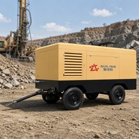 Compresseur d'air à vis lubrifié portable haute pression 20HP 500PSI pour l'exploitation minière et la construction